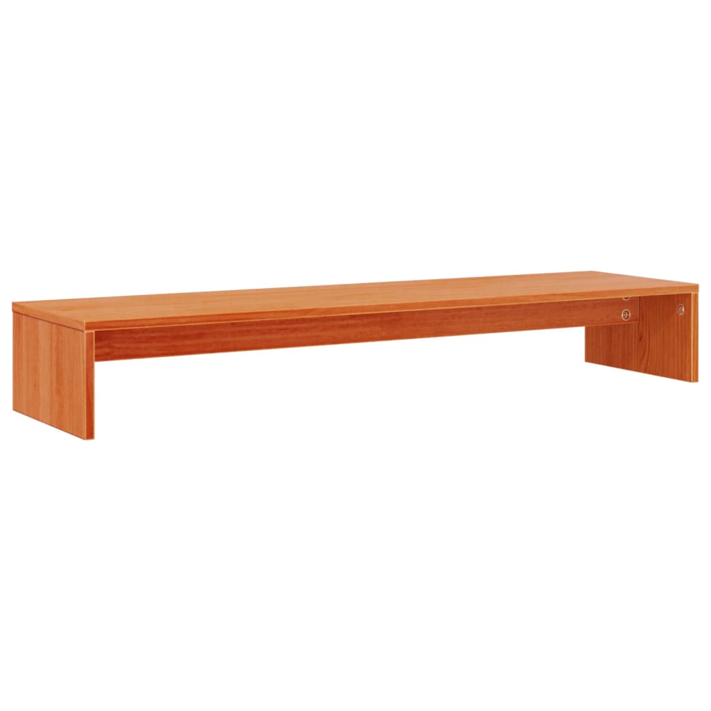 Monitor stand wax brown 100x27x15 cm solid pine wood