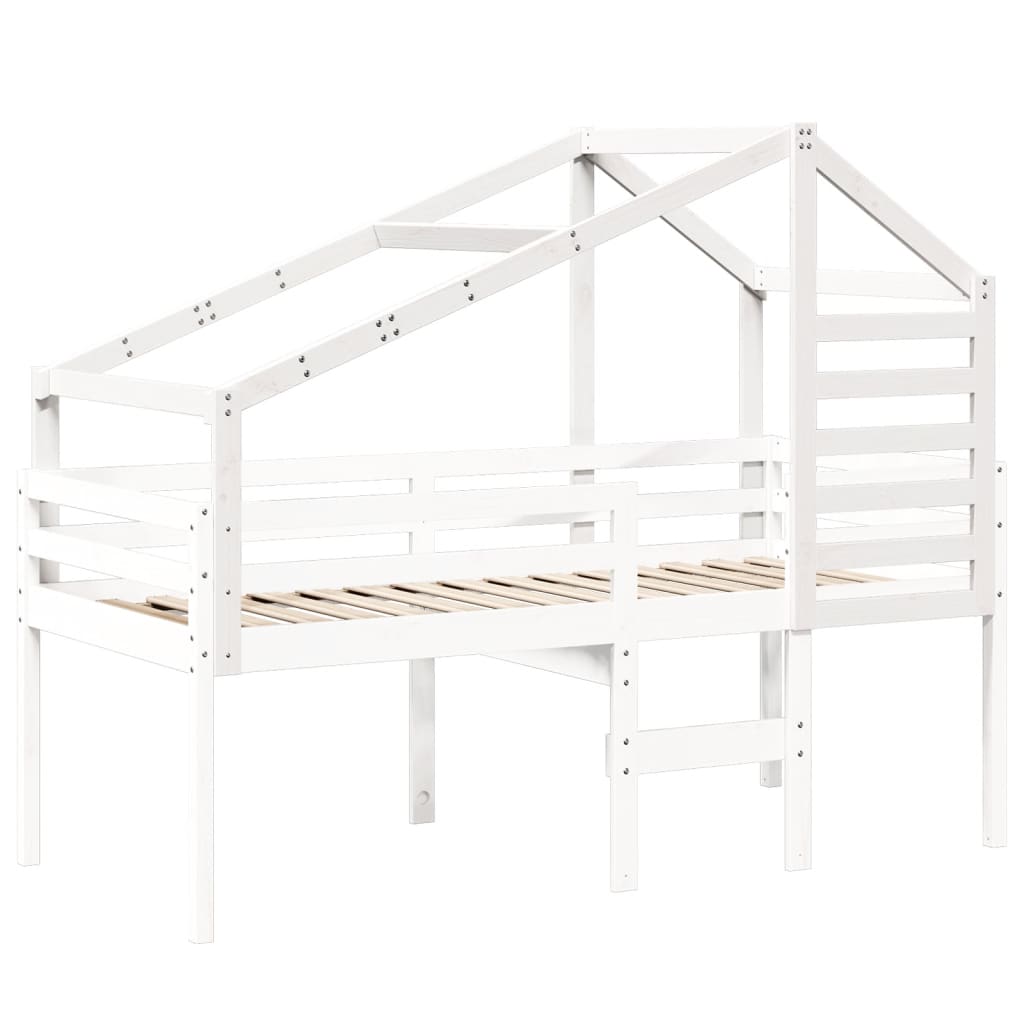 Roof for children's bed white 198x87x113 cm solid pine wood