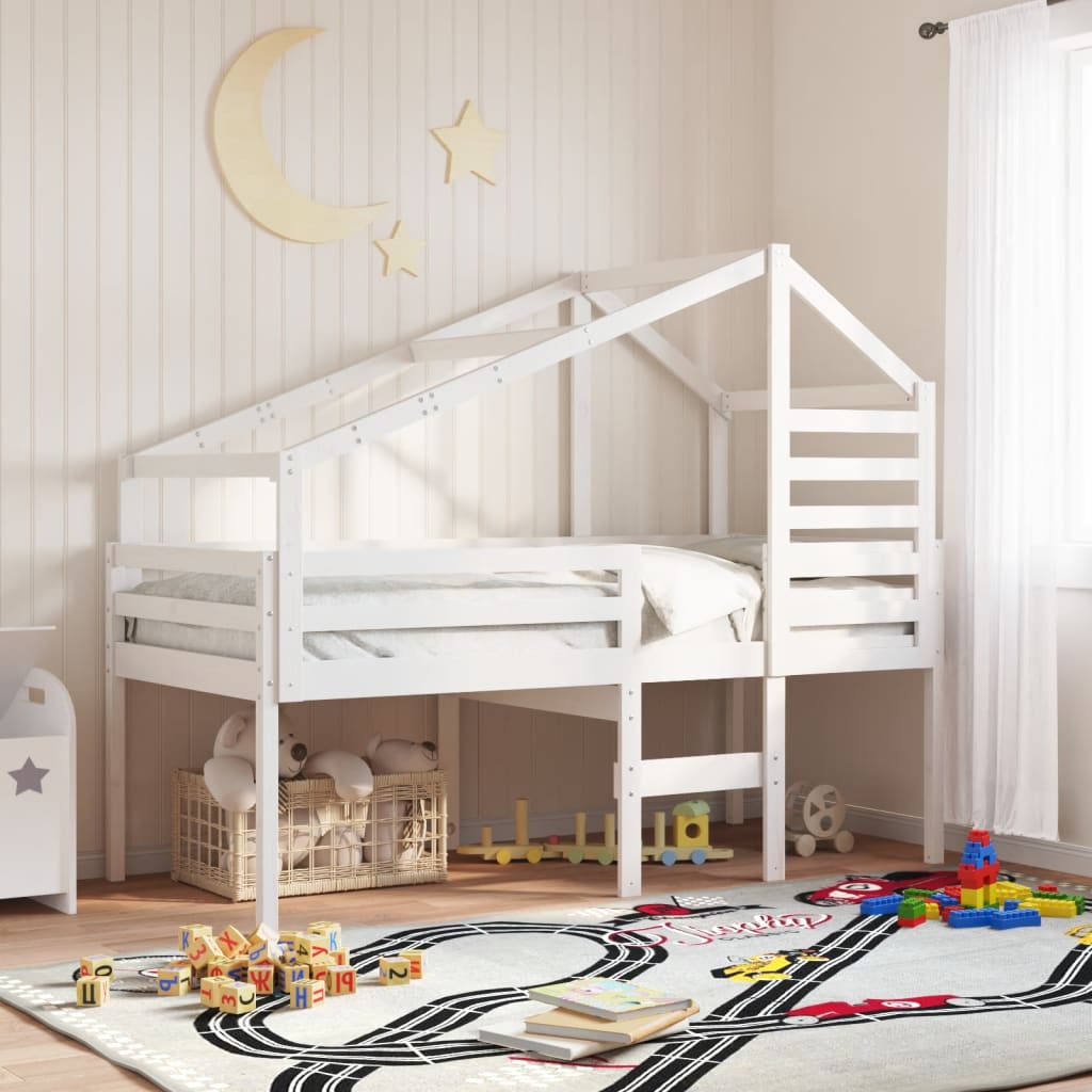 Roof for children's bed white 198x87x113 cm solid pine wood