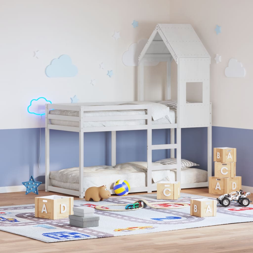 Roof for children's bed white 55x99x139,5 cm solid pine wood