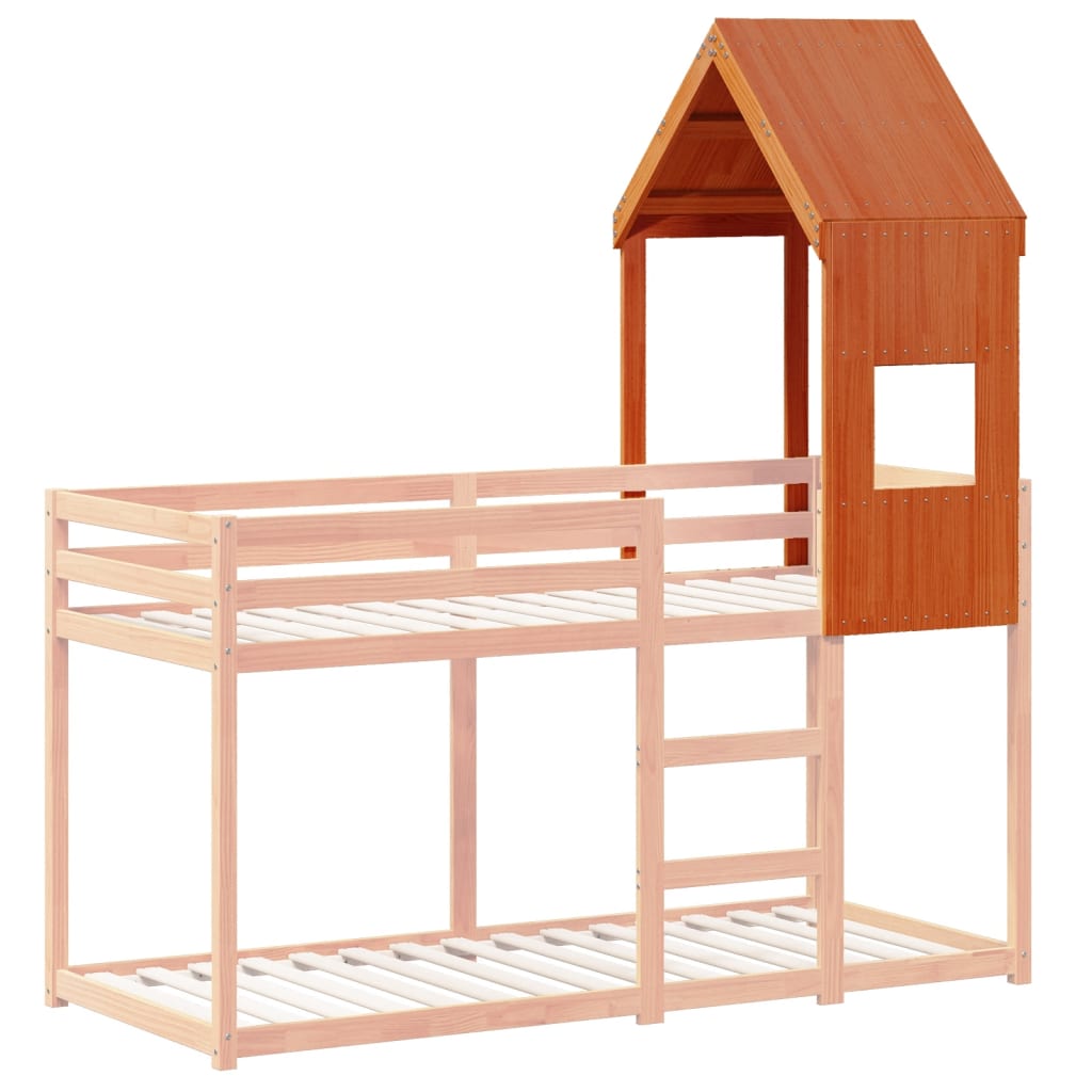 Roof for children's bed wax brown 55x84x132 cm solid wood