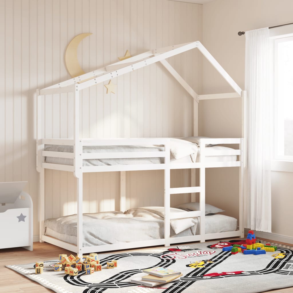 Roof for children's bed white 213x85,5x144,5 cm solid pine wood