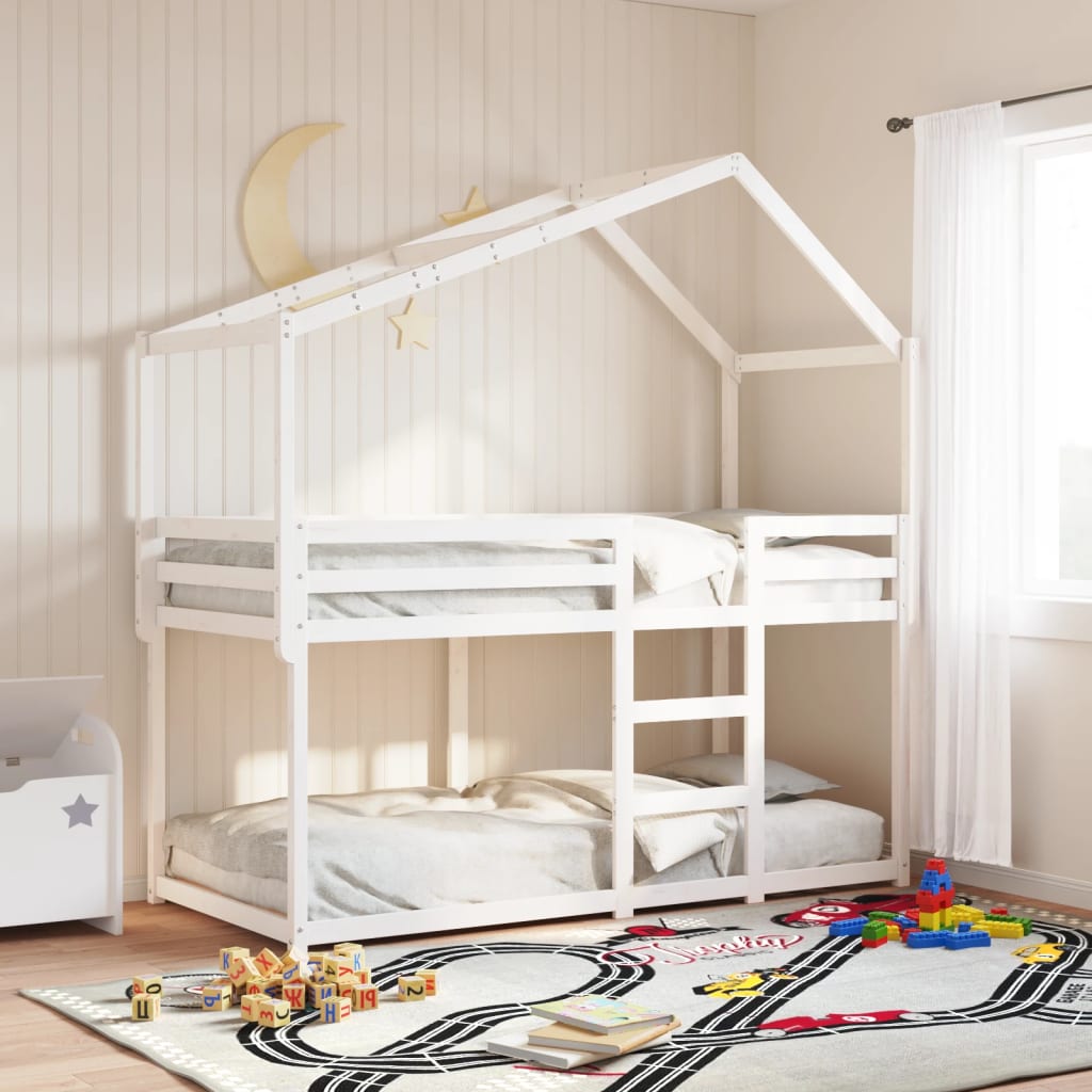 Roof for children's bed white 203x95,5x142 cm solid pine wood