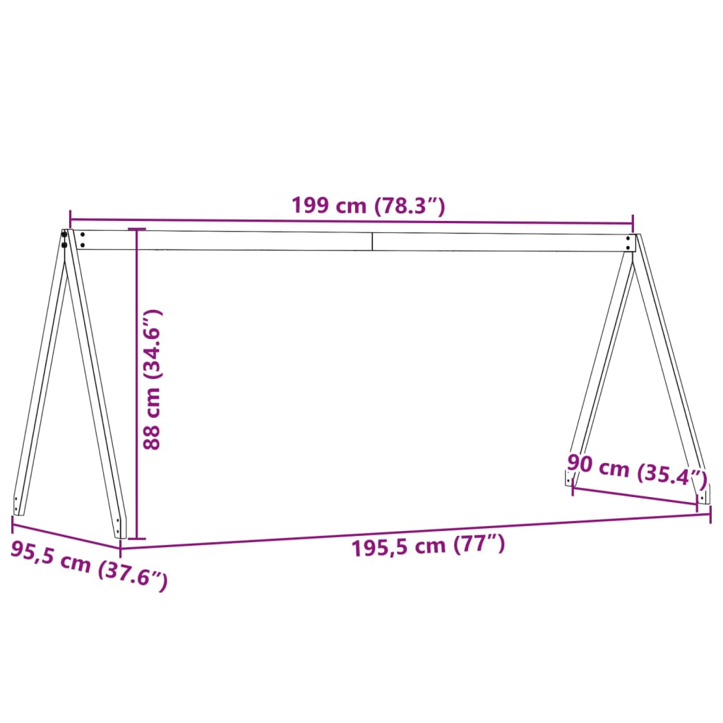 Roof for children's bed 199x95.5x88 cm solid pine wood