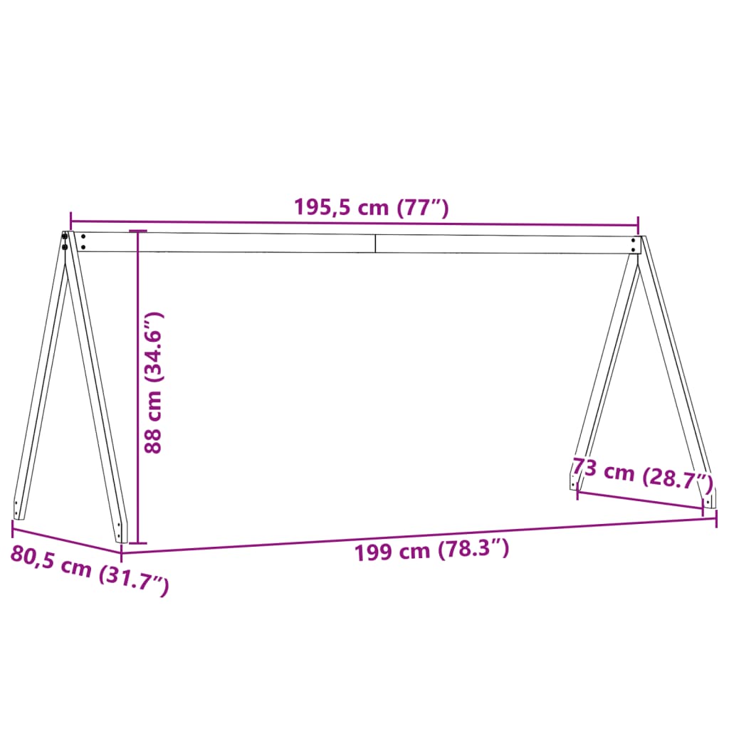 Roof for children's bed wax brown 199x80,5x88 cm solid pine wood