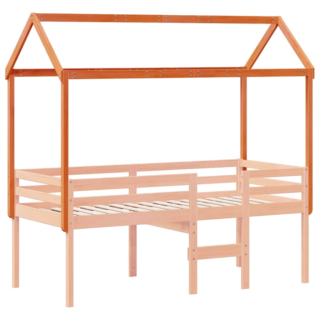 Roof for children's bed wax brown 217x95,5x159cm solid pine wood