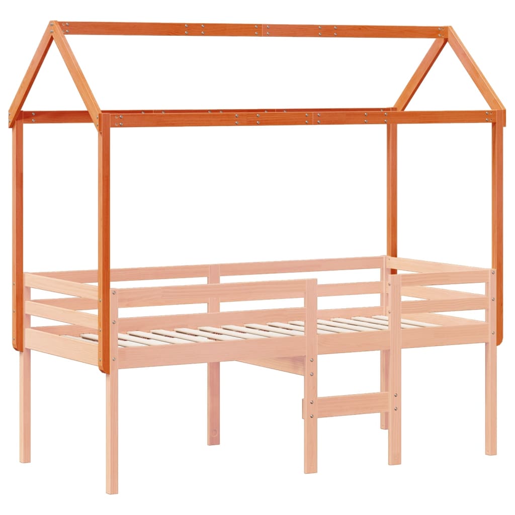 Dach für Kinderbett Wachsbraun 207x80,5x151,5 cm Massivholz