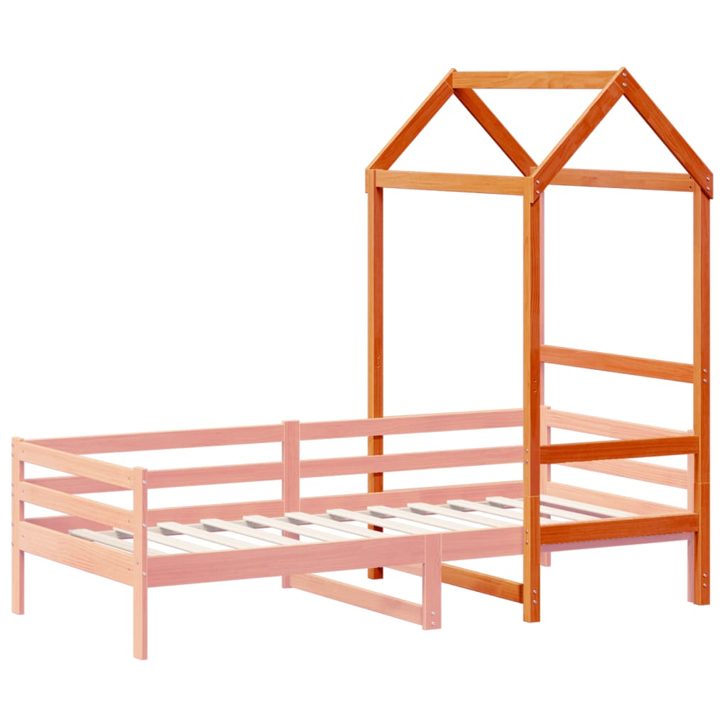 Roof for children's bed wax brown 118x70x176,5cm solid pine wood