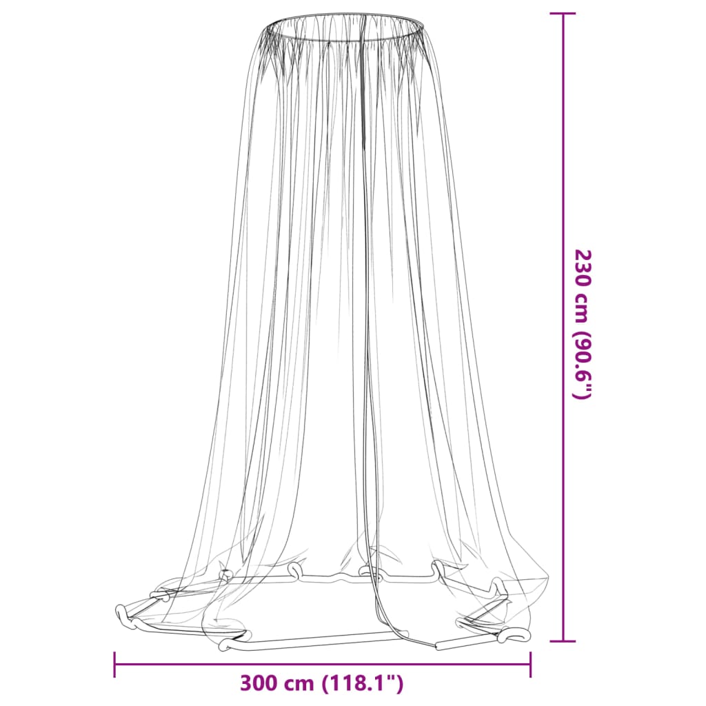 Mosquito Net for Parasol 220 Mesh White Φ300x230 cm