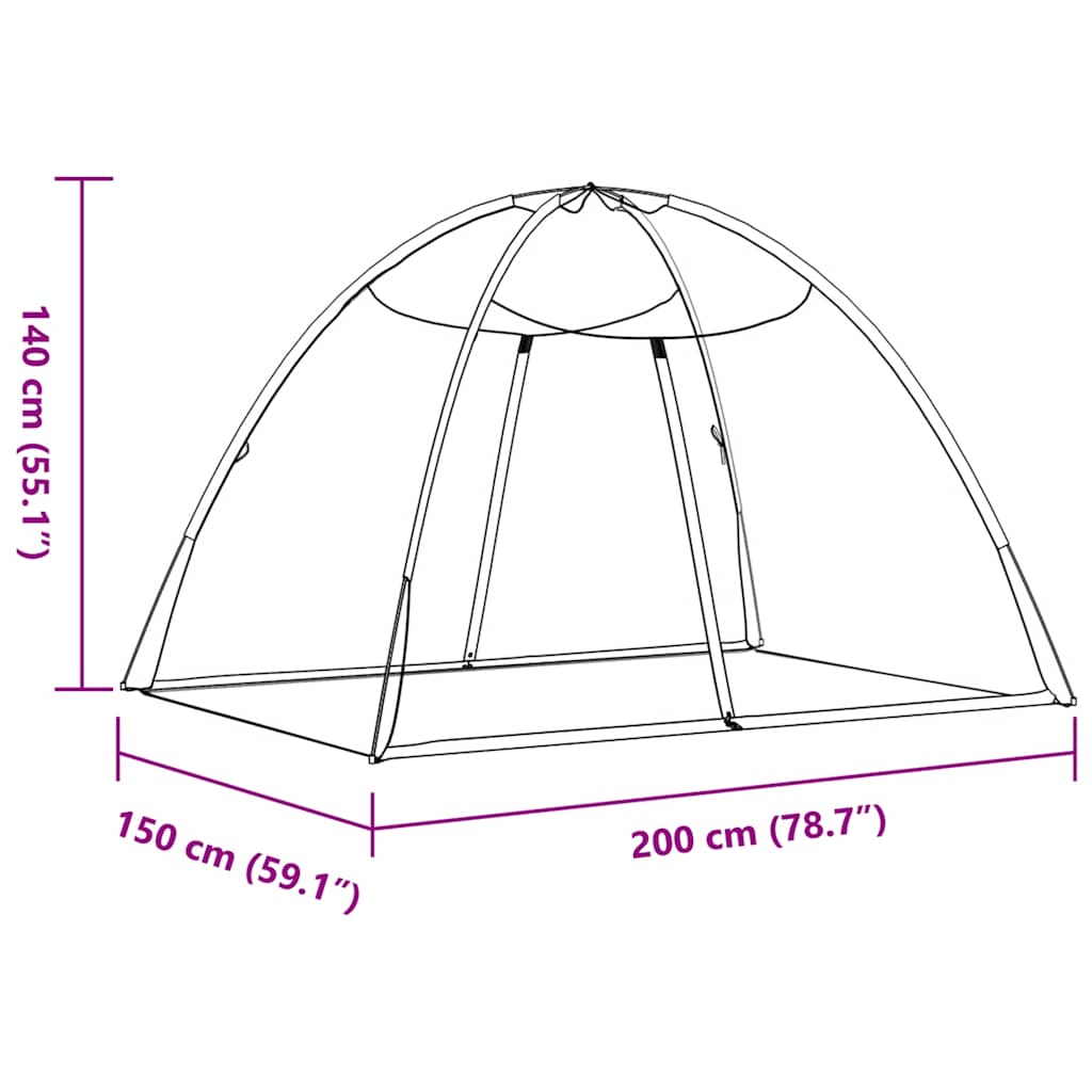 Mosquito Net Tent Mongolian 220 Mesh White 200x150x140 cm