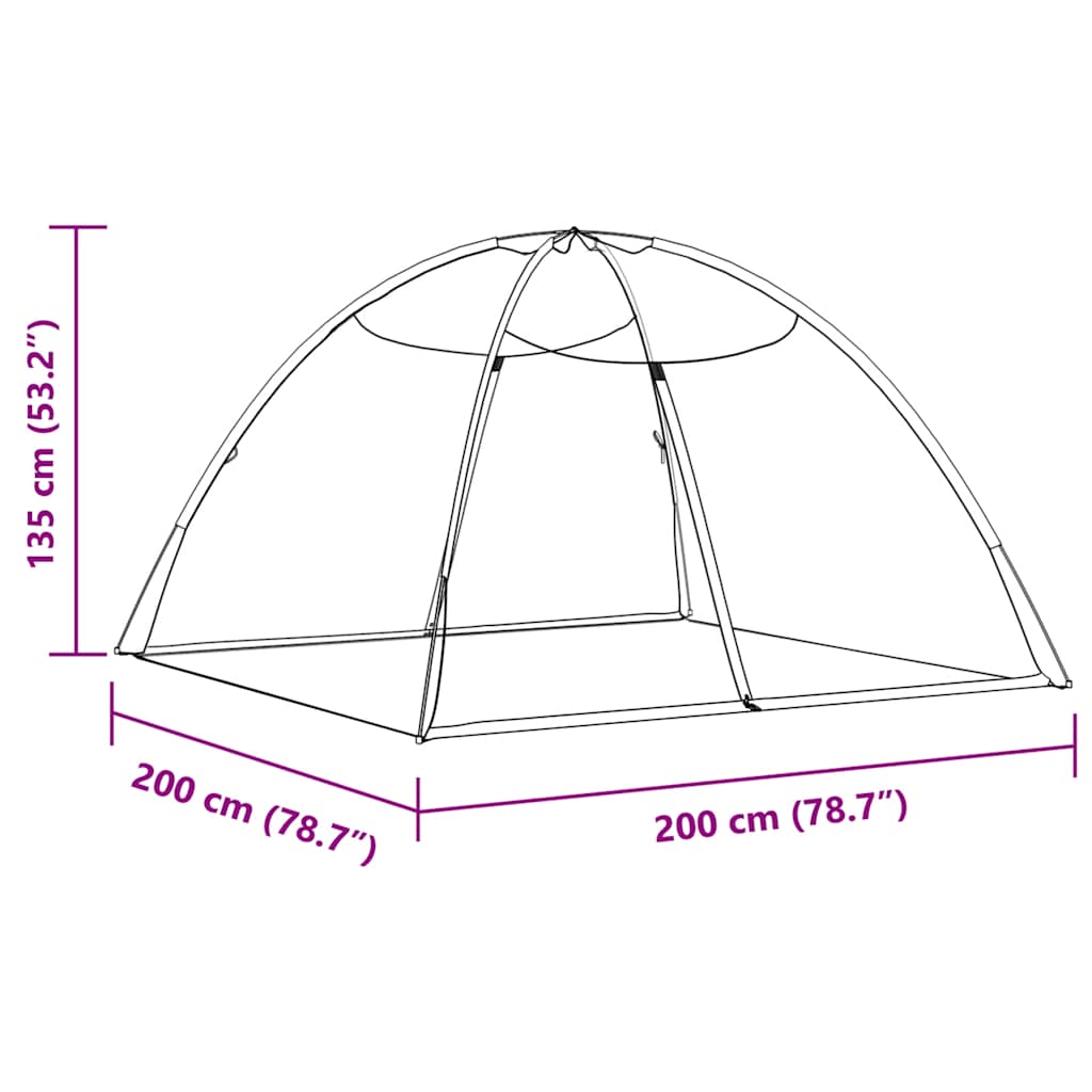 Moskito-Netzzelt Mongolisch 220 Mesh Weiß 200x200x130 cm