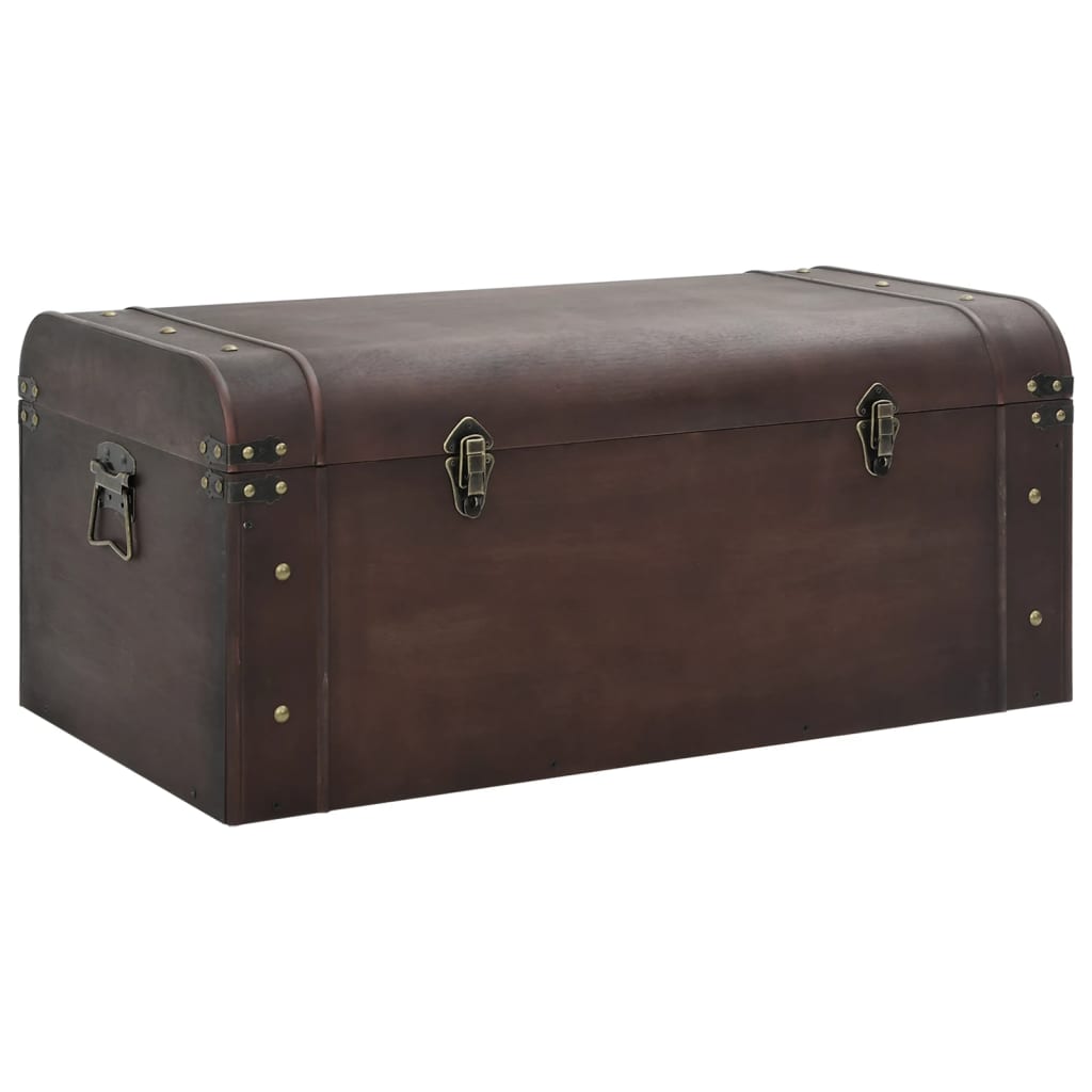 Treasure Chest with Latches Dark Brown 79.5x39.5x39.5 cm Plywood