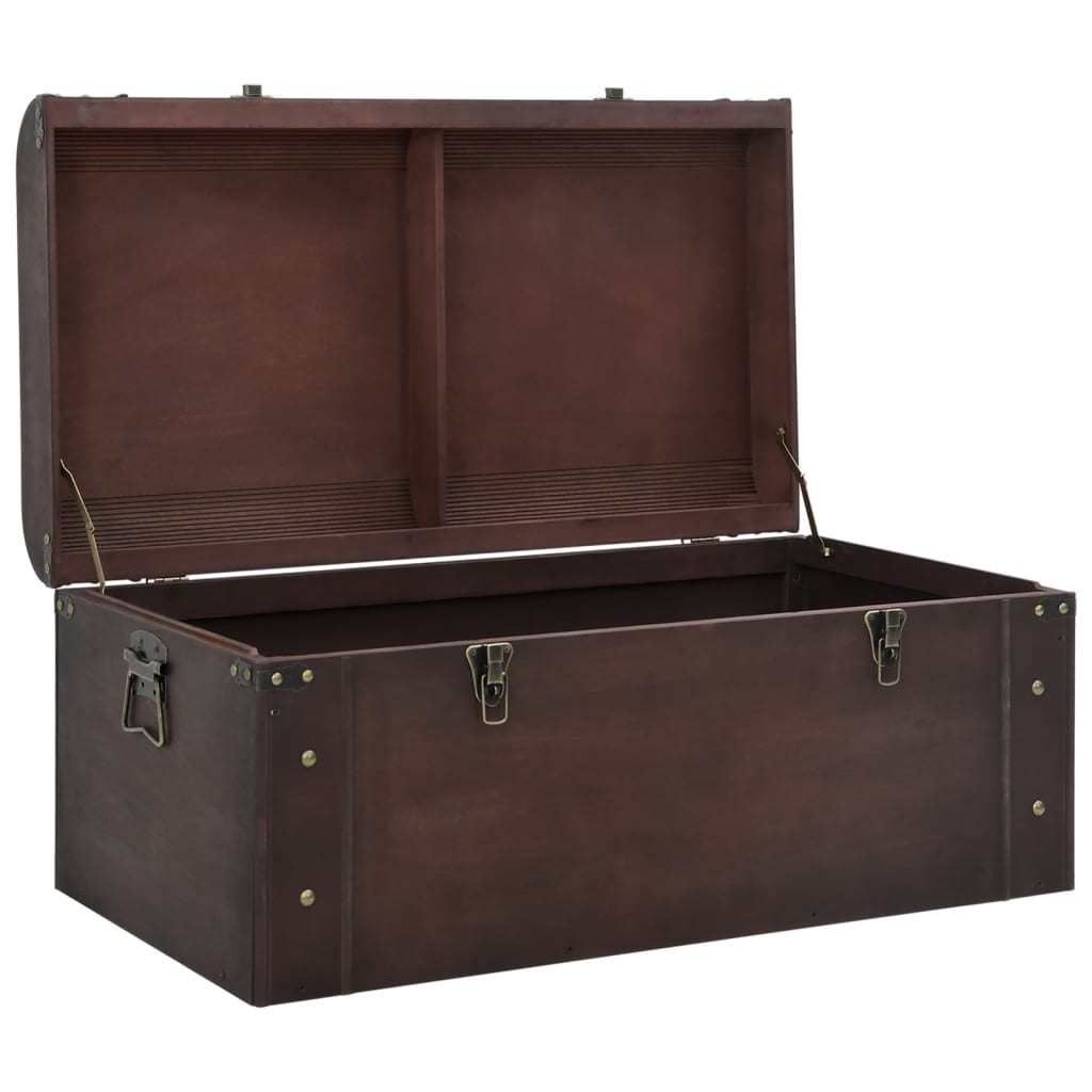 Treasure Chest with Latches Dark Brown 79.5x39.5x39.5 cm Plywood