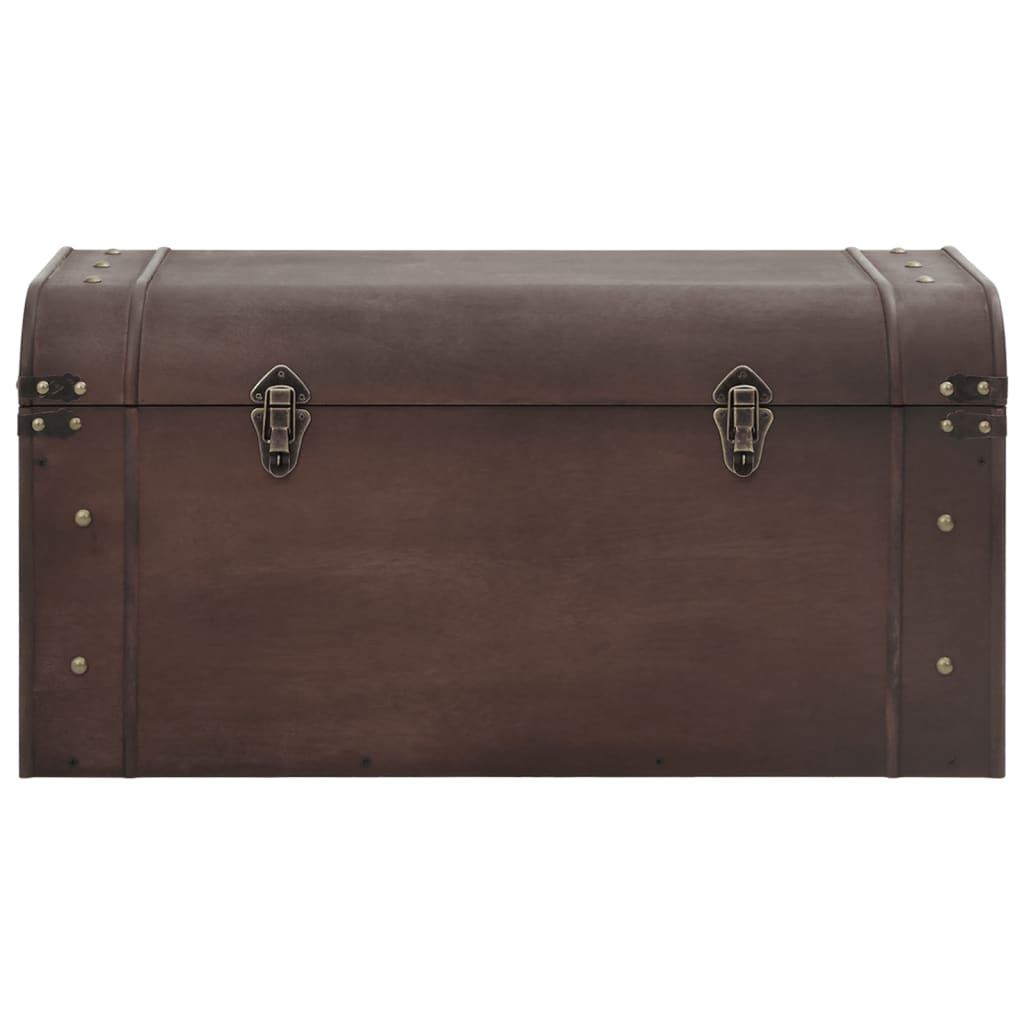 Treasure Chest with Latches Dark Brown 79.5x39.5x39.5 cm Plywood