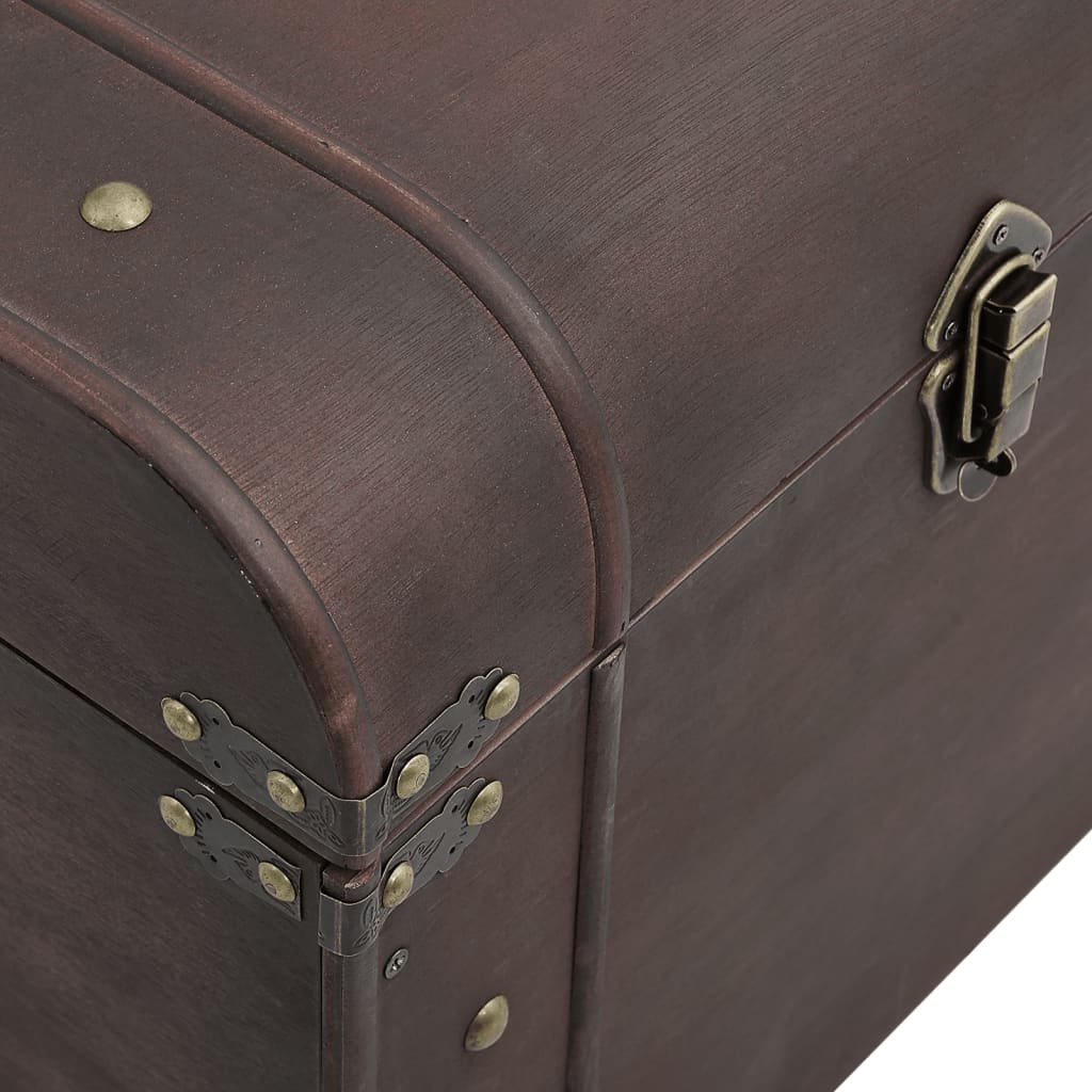 Treasure Chest with Latches Dark Brown 79.5x39.5x39.5 cm Plywood