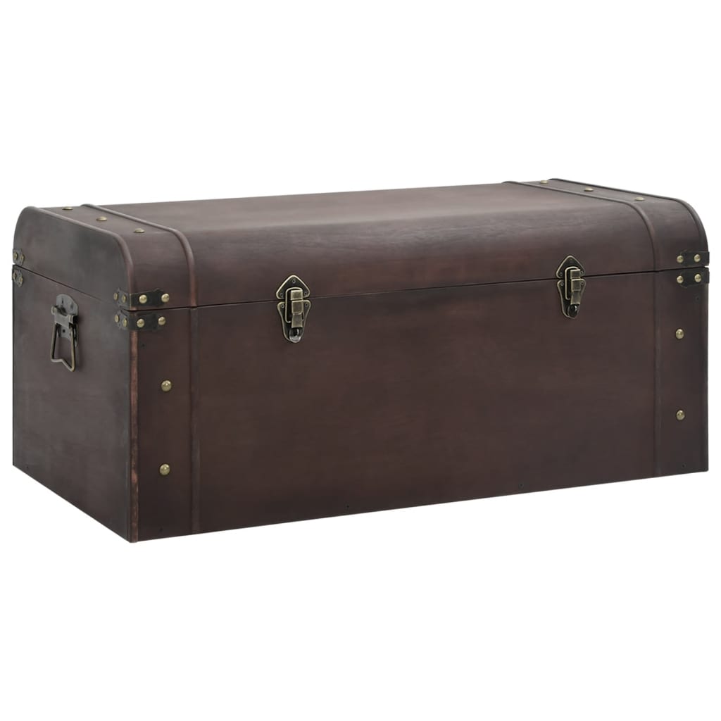 Treasure Chest with Latches Dark Brown 90x50x39.5 cm Plywood