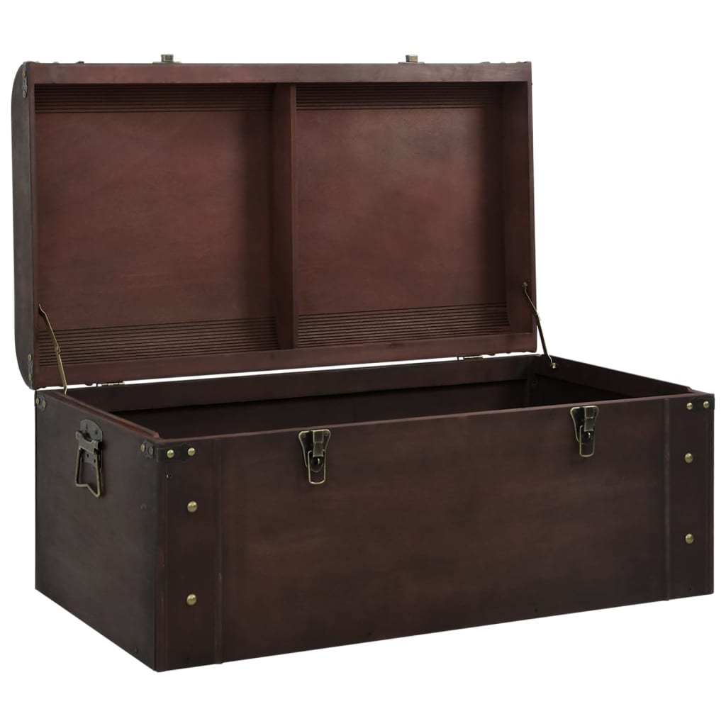 Treasure Chest with Latches Dark Brown 90x50x39.5 cm Plywood