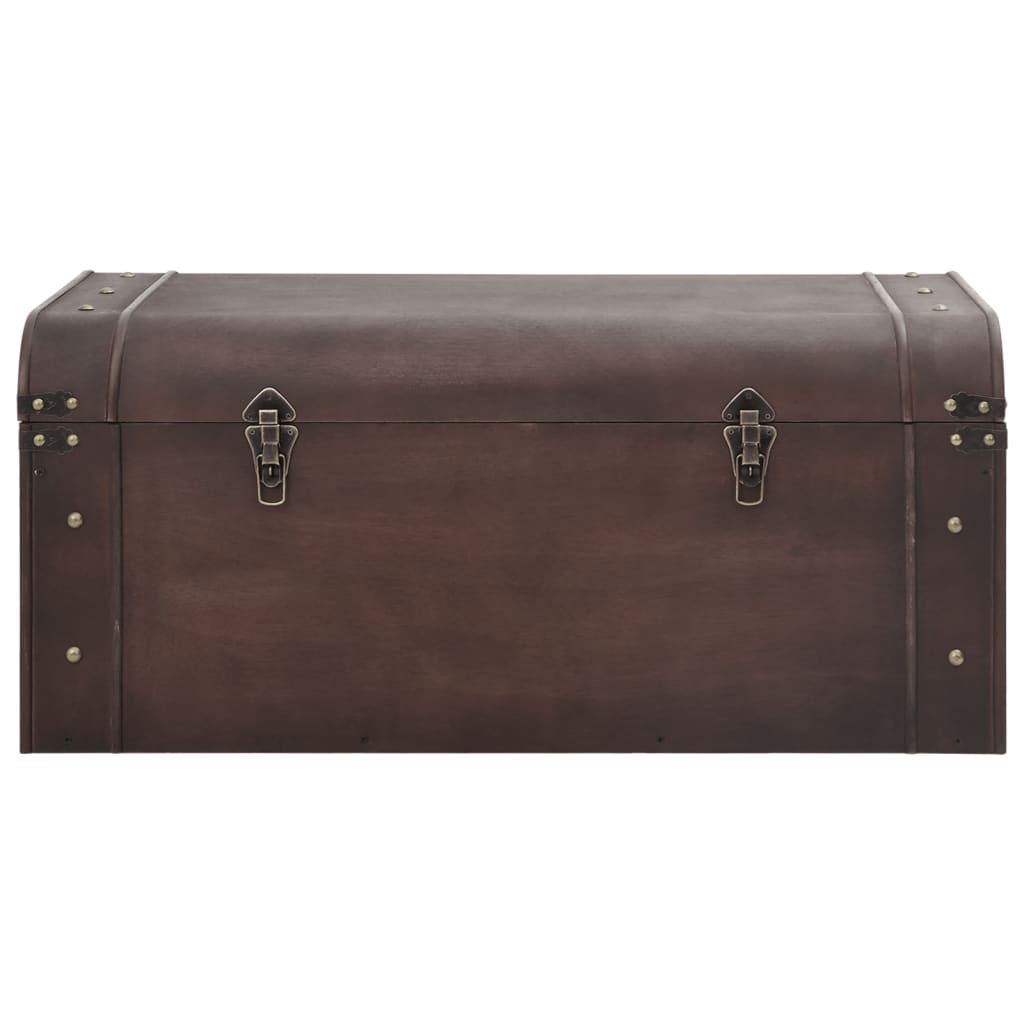 Treasure Chest with Latches Dark Brown 90x50x39.5 cm Plywood