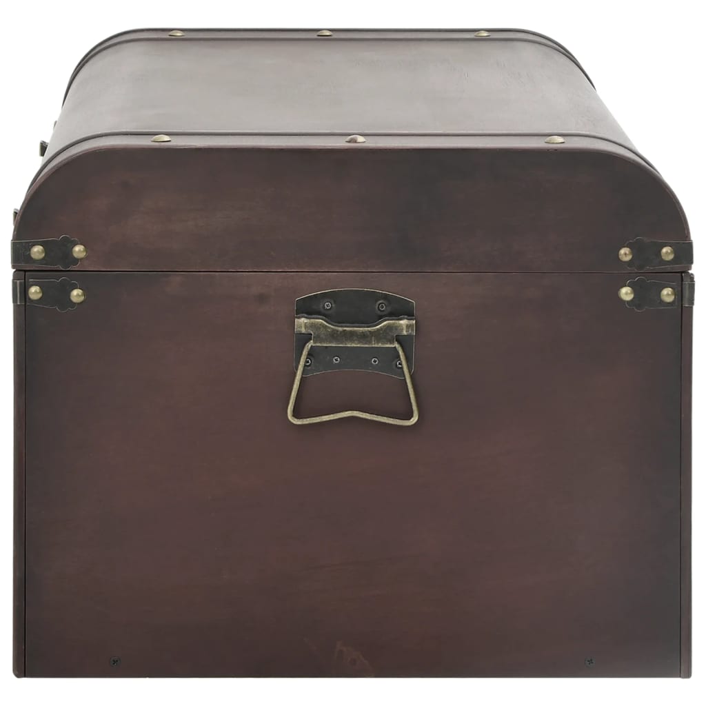 Treasure Chest with Latches Dark Brown 90x50x39.5 cm Plywood