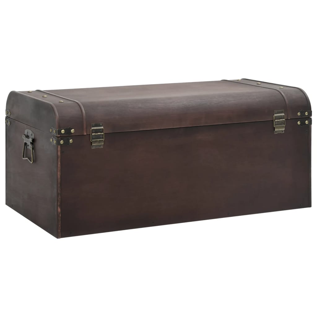 Treasure Chest with Latches Dark Brown 90x50x39.5 cm Plywood