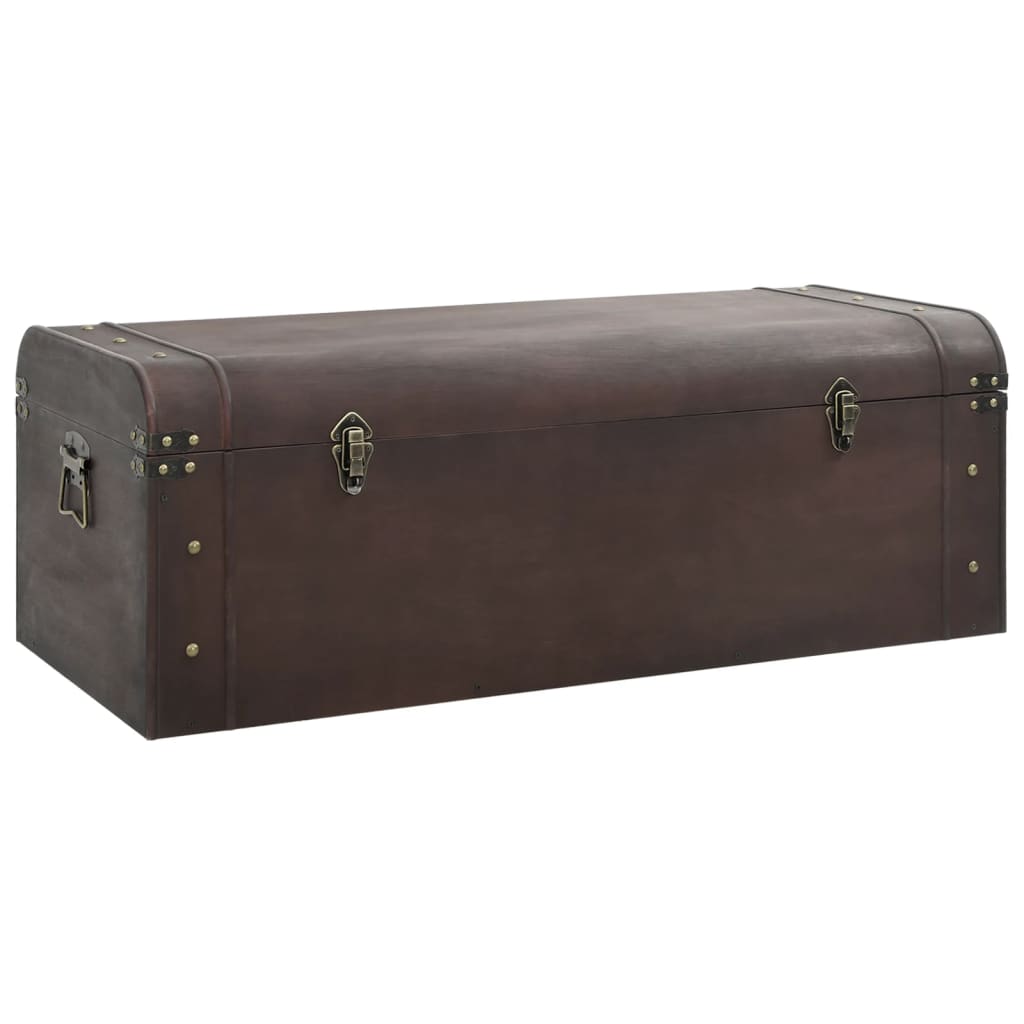 Treasure Chest with Latches Dark Brown 110x50x39.5 cm Plywood