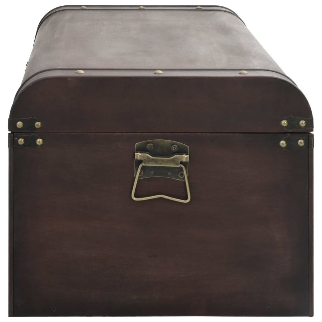 Treasure Chest with Latches Dark Brown 110x50x39.5 cm Plywood