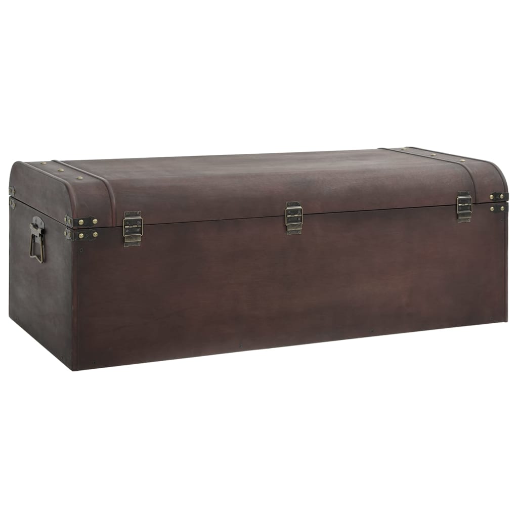 Treasure Chest with Latches Dark Brown 110x50x39.5 cm Plywood