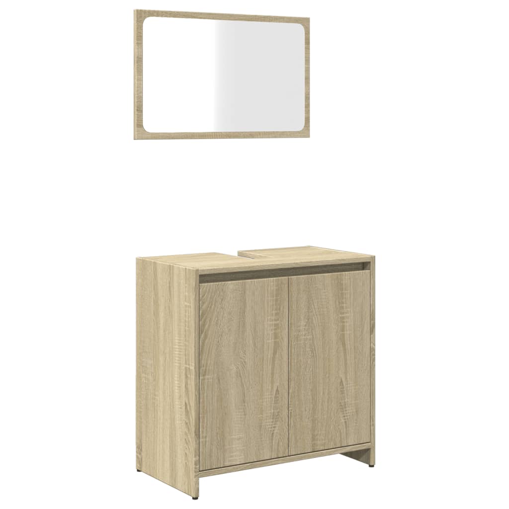 2-piece bathroom furniture set Sonoma oak wood material