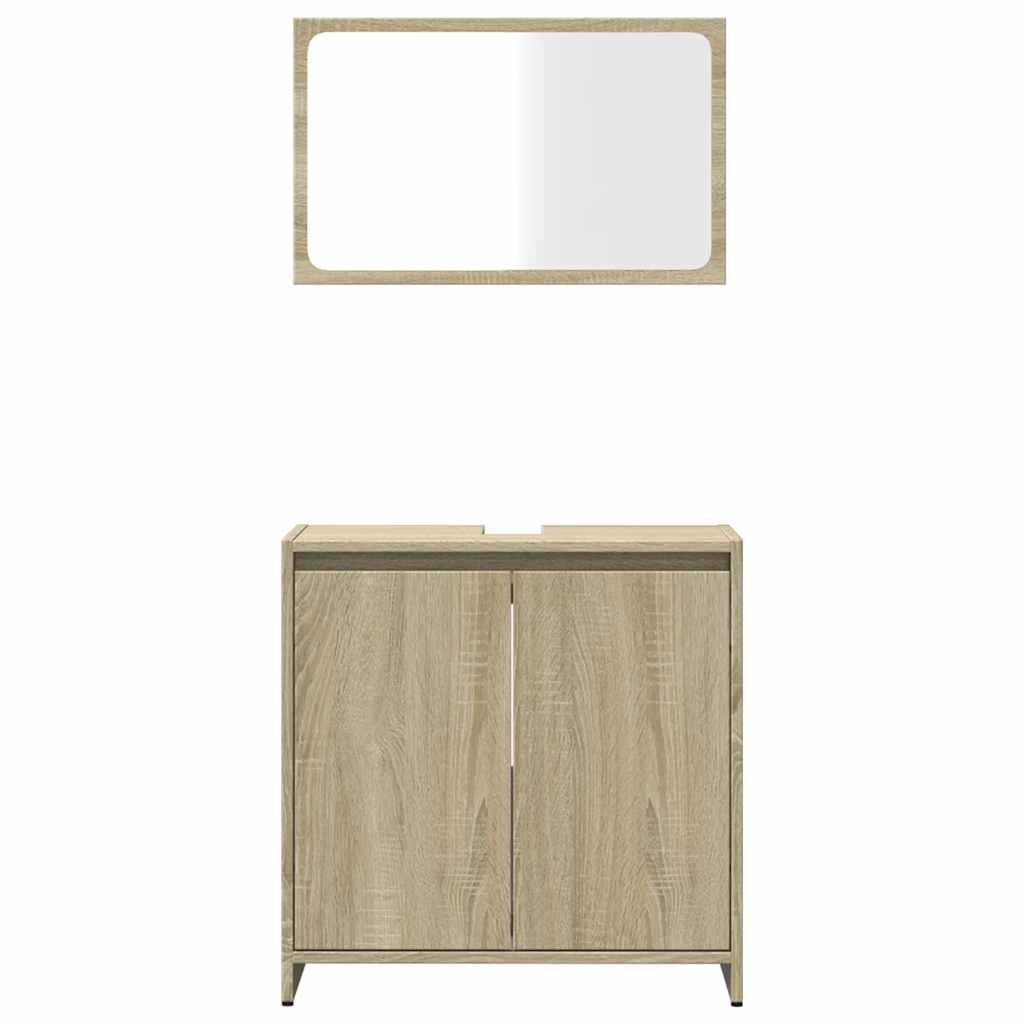 2-piece bathroom furniture set Sonoma oak wood material