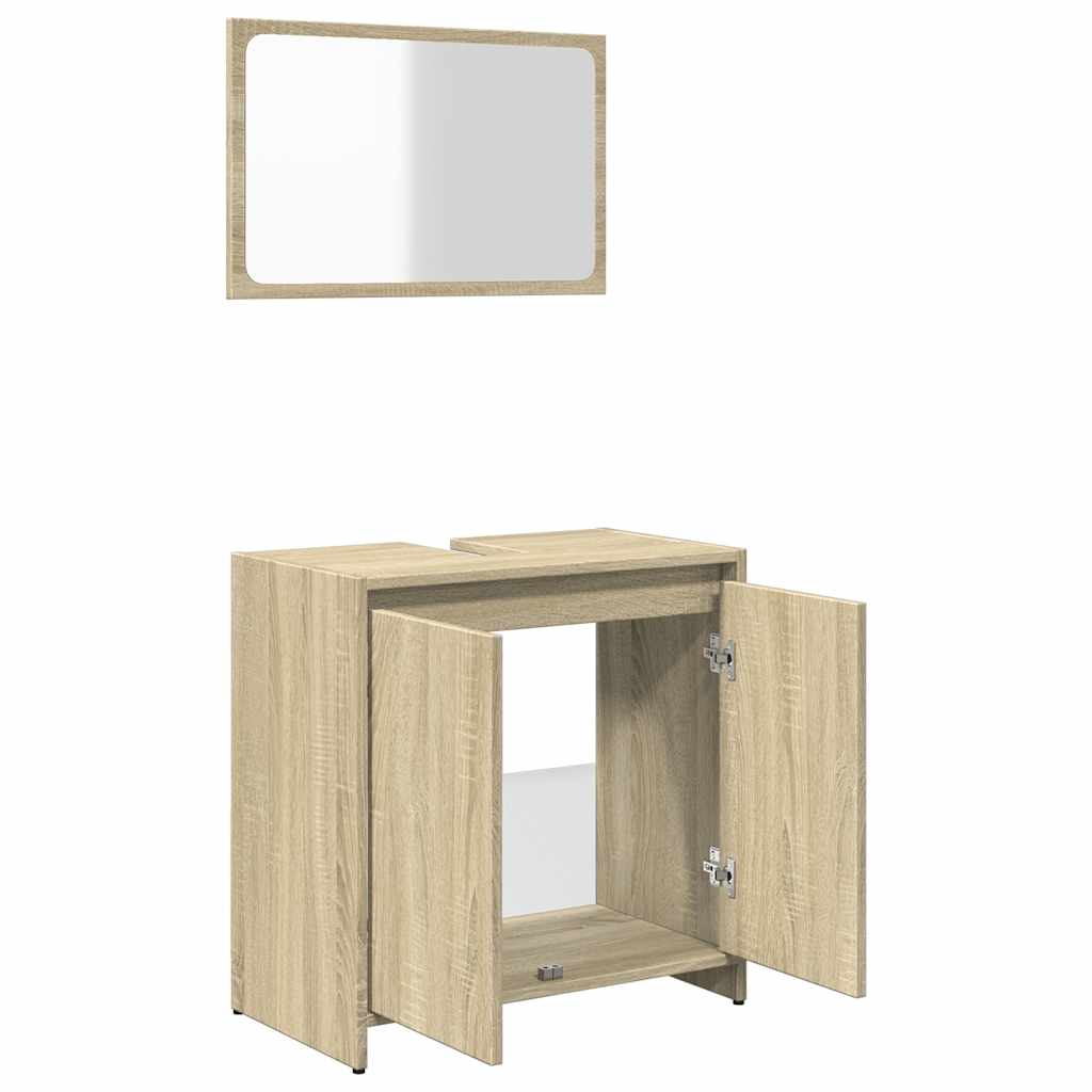 2-piece bathroom furniture set Sonoma oak wood material