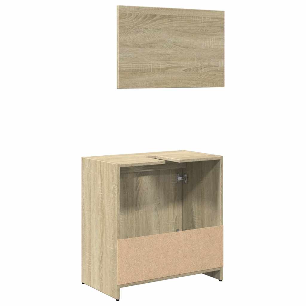 2-piece bathroom furniture set Sonoma oak wood material