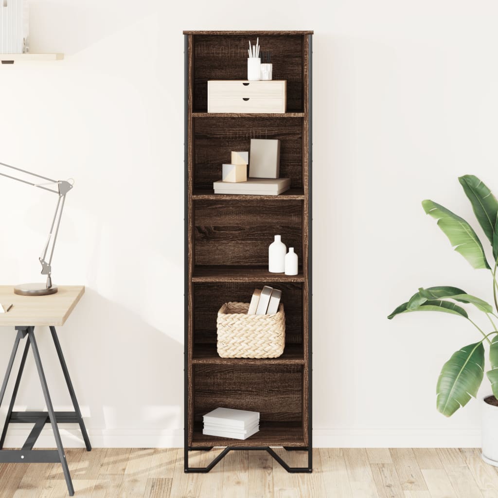 Bookshelf Brown Oak Look 50x31x169 cm Wood Material