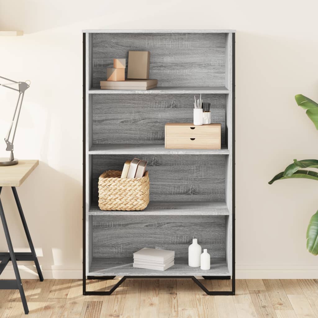 Bookshelf Grey Sonoma 80x31x137.5 cm Wood Material