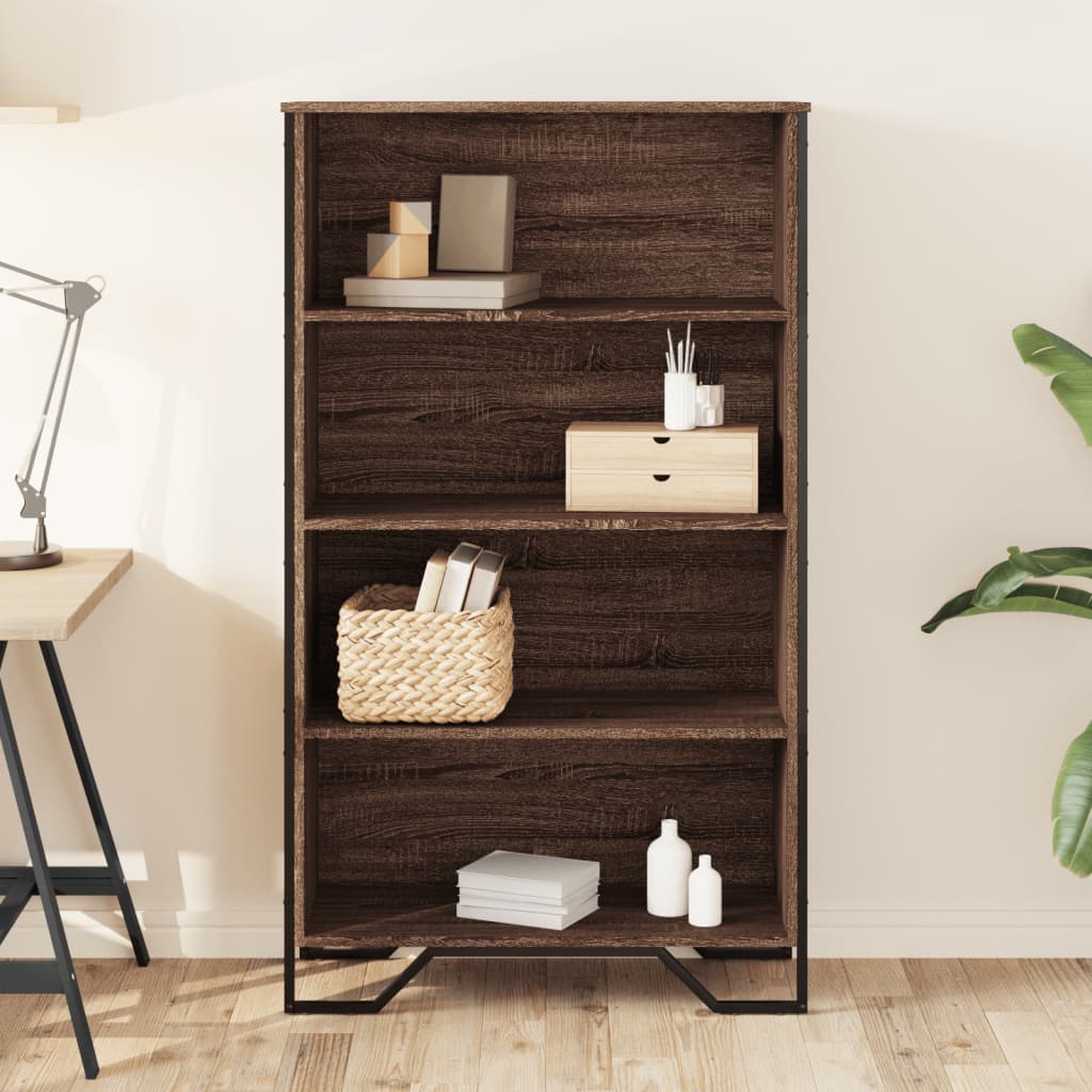 Bookshelf Brown Oak Look 80x31x137.5 cm Wood Material