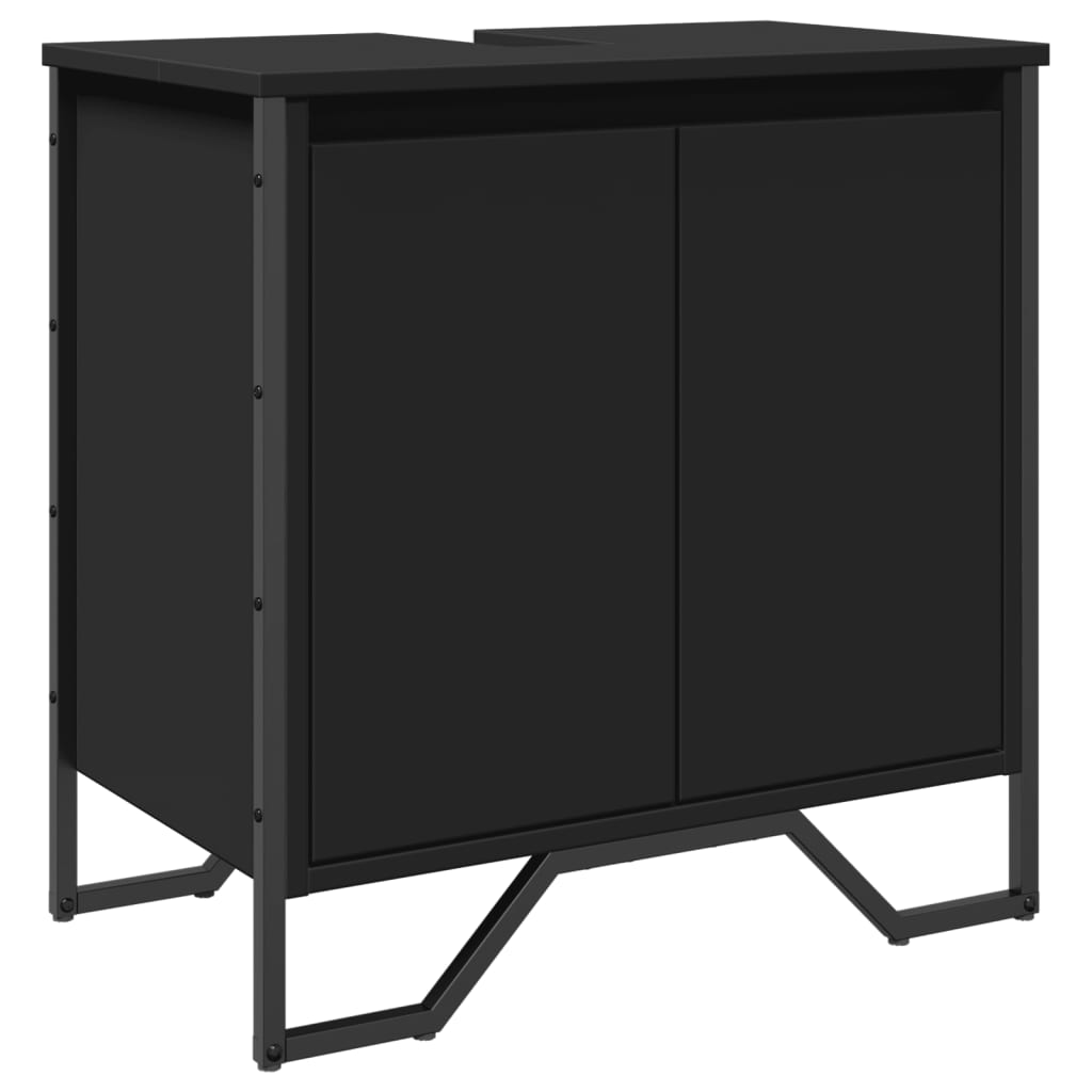 Washbasin Cabinet Black 60x35x60 cm Wood Material