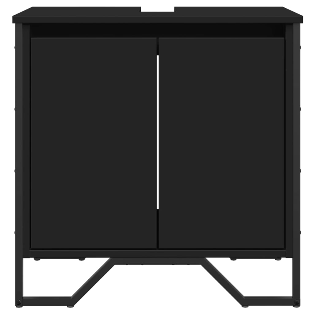 Washbasin Cabinet Black 60x35x60 cm Wood Material