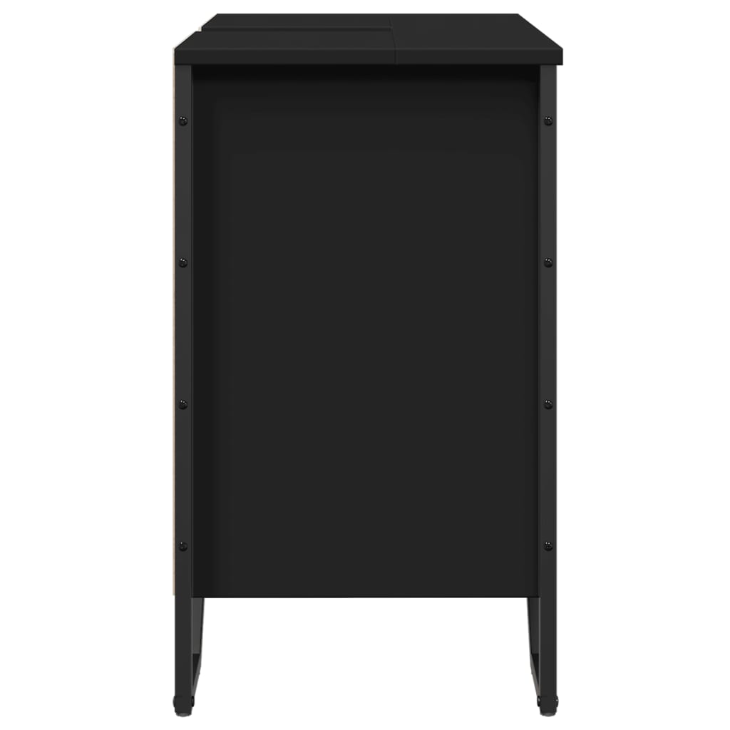 Washbasin Cabinet Black 60x35x60 cm Wood Material