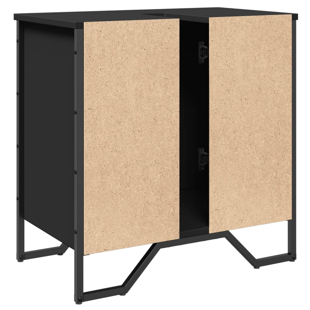 Washbasin Cabinet Black 60x35x60 cm Wood Material