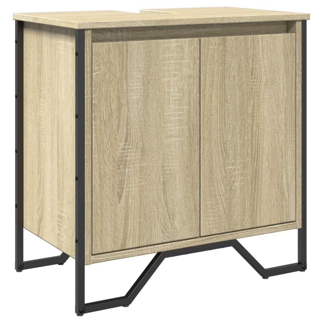 Washbasin base cabinet Sonoma oak 60x35x60 cm wood material