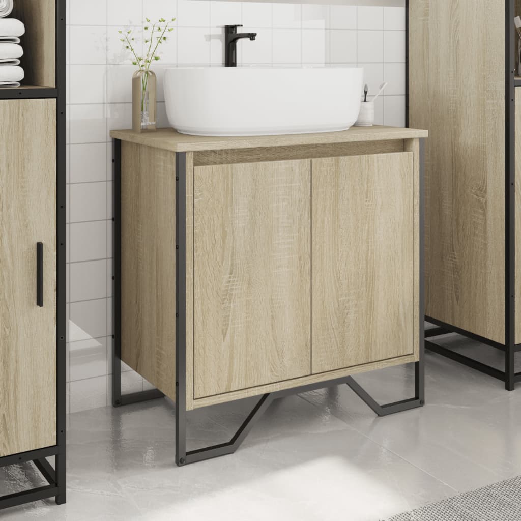 Washbasin base cabinet Sonoma oak 60x35x60 cm wood material