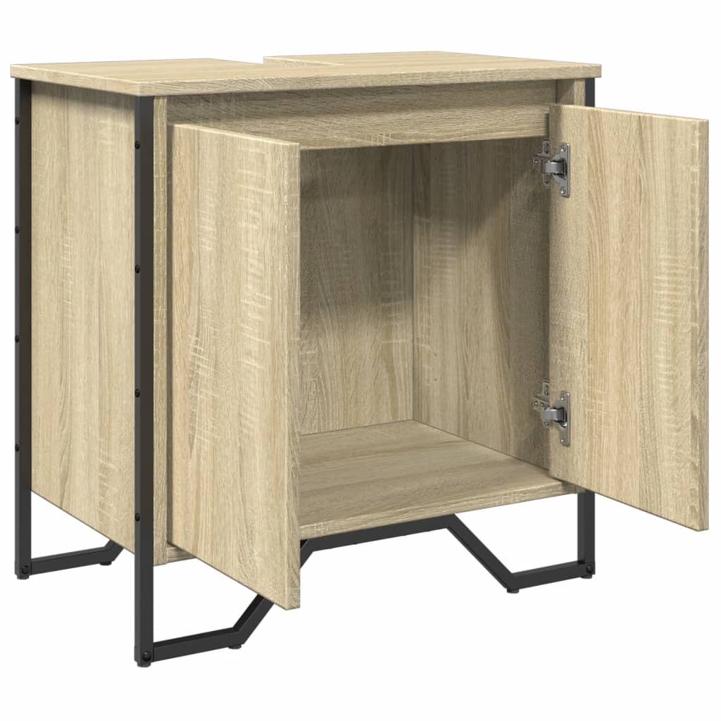 Washbasin base cabinet Sonoma oak 60x35x60 cm wood material