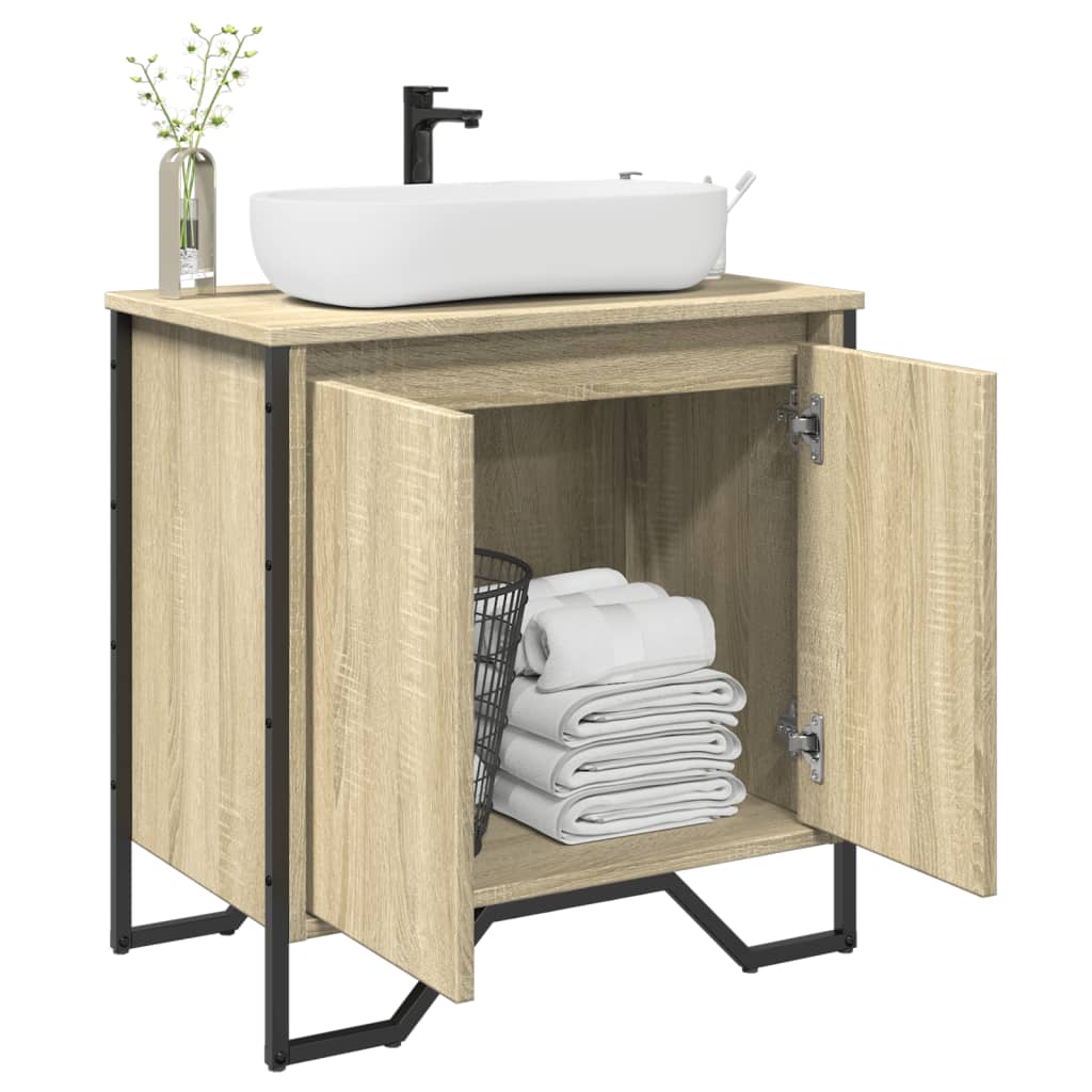 Washbasin base cabinet Sonoma oak 60x35x60 cm wood material