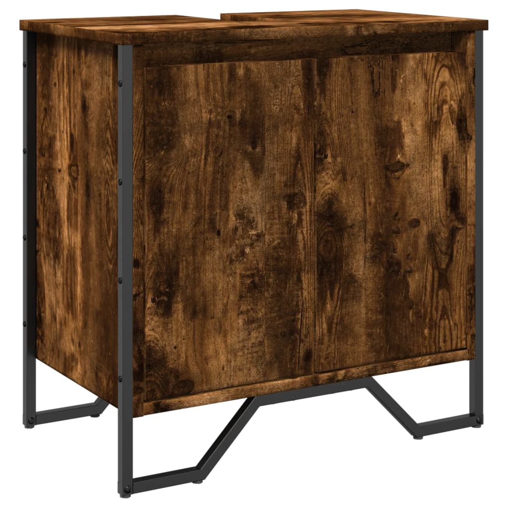 Washbasin base cabinet smoked oak 60x35x60 cm wood material