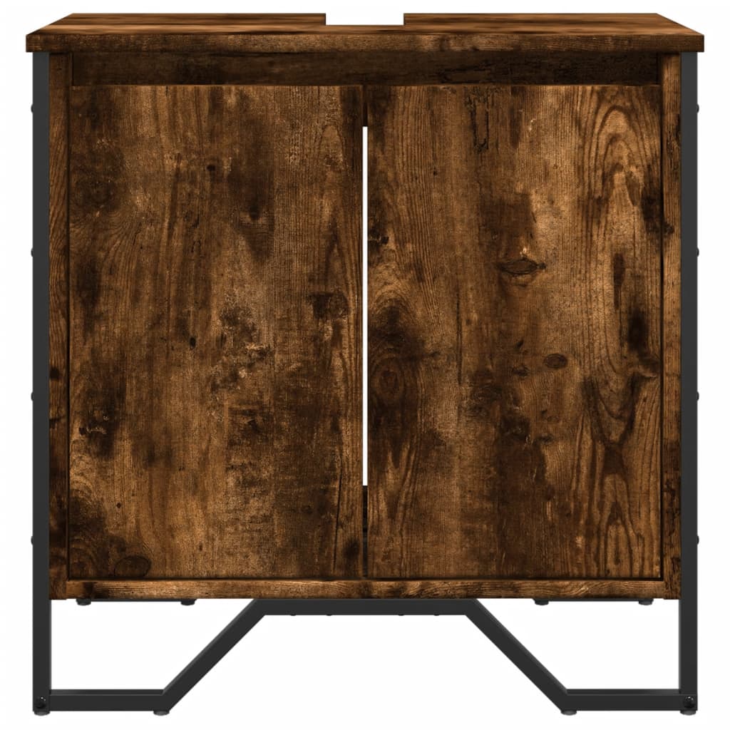 Washbasin base cabinet smoked oak 60x35x60 cm wood material