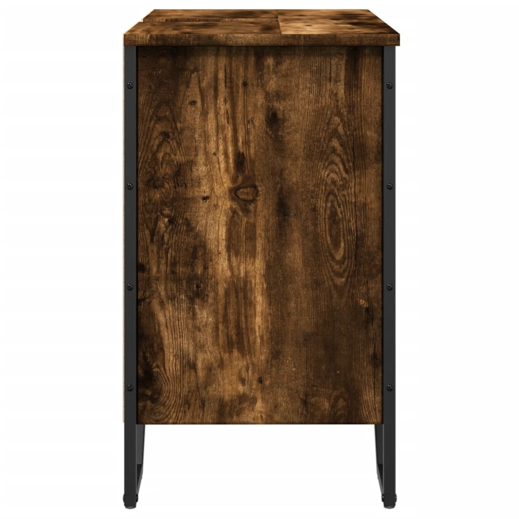 Washbasin base cabinet smoked oak 60x35x60 cm wood material