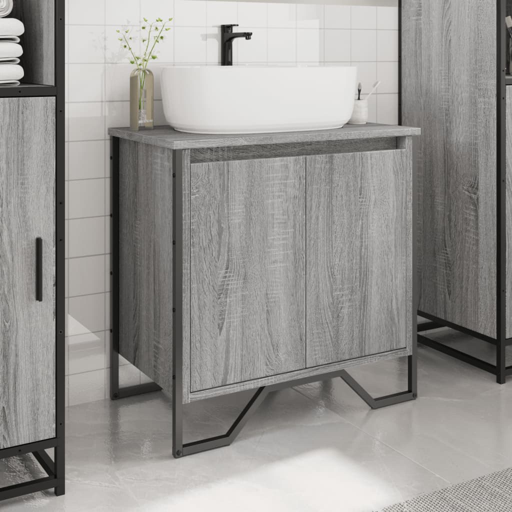 Washbasin Cabinet Grey Sonoma 60x35x60 cm Wood Material