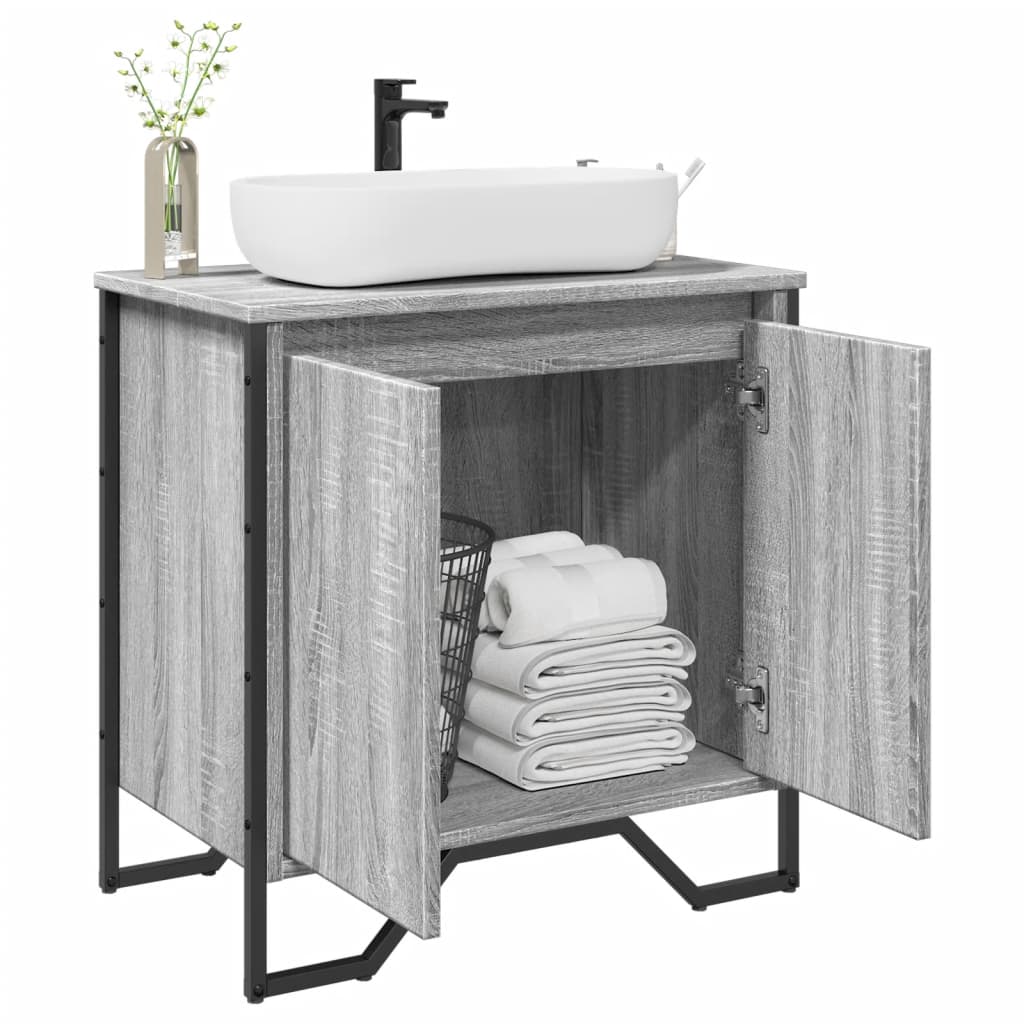 Washbasin Cabinet Grey Sonoma 60x35x60 cm Wood Material