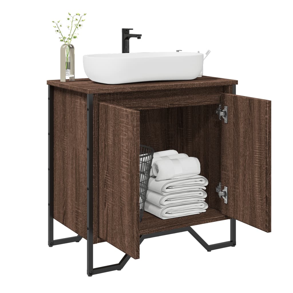 Washbasin Cabinet Brown Oak Look 60x35x60 cm