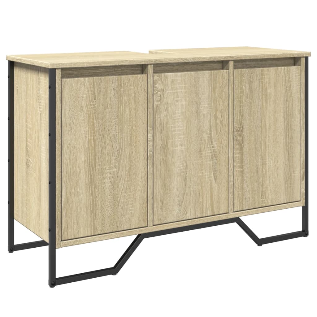 Washbasin base cabinet Sonoma oak 91x35x60 cm wood material