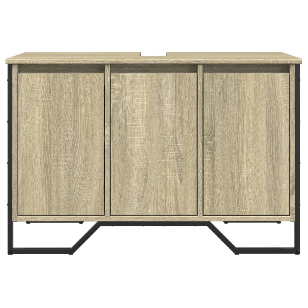 Washbasin base cabinet Sonoma oak 91x35x60 cm wood material